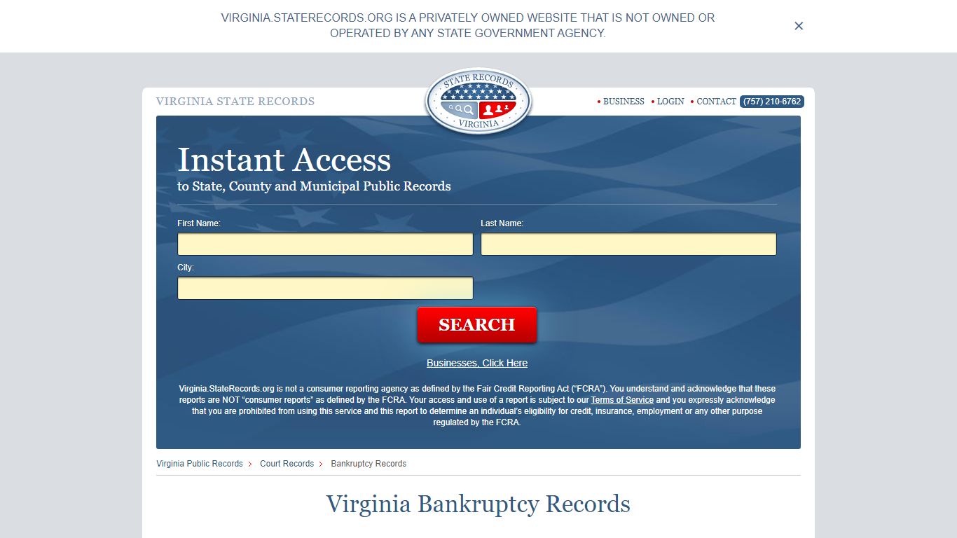 Virginia Bankruptcy Records | StateRecords.org